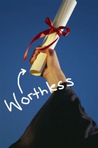 degree – worthless